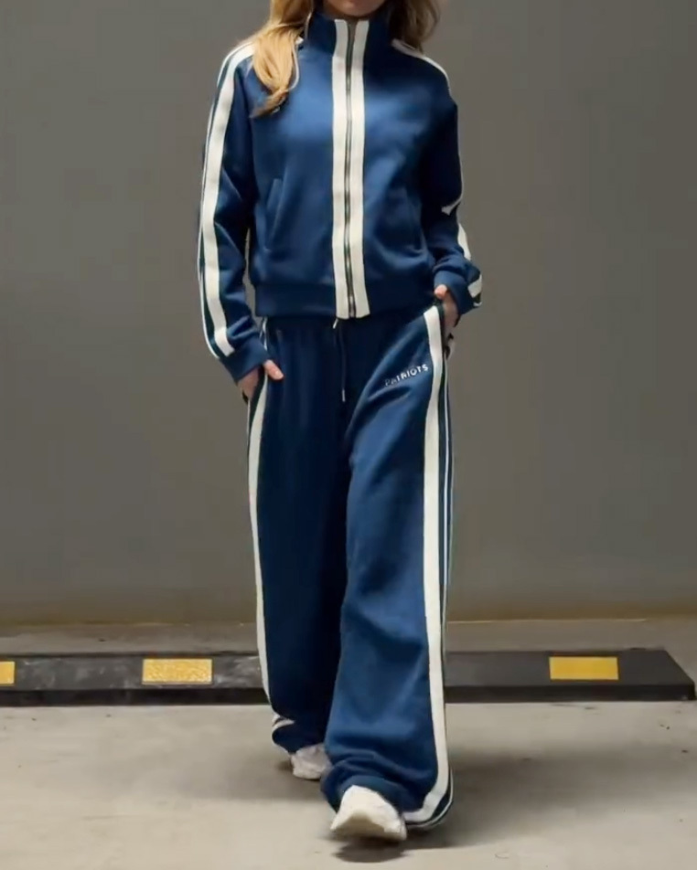 Casual Solid Color Loose Two-Piece Set