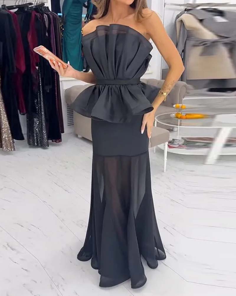 Elegant and beautiful solid color two-piece set