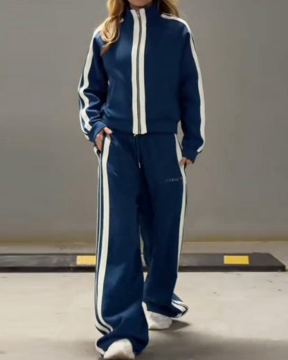 Casual Solid Color Loose Two-Piece Set