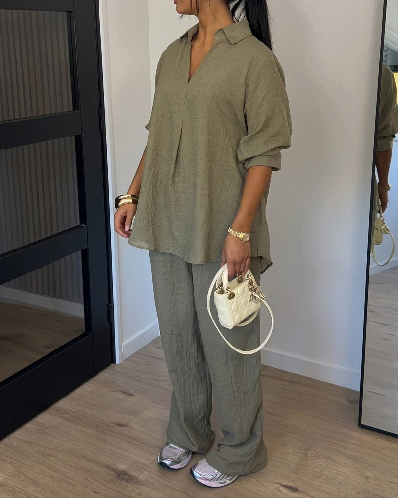 Casual Solid-Color Two-Piece Set with Lapel and Short Sleeves