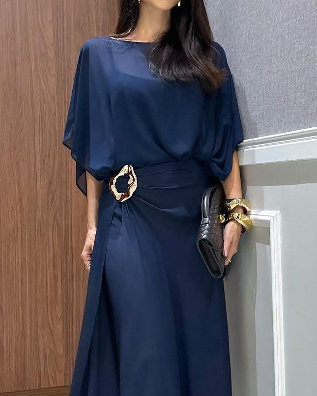 Elegant double-layer solid color three-piece set suit