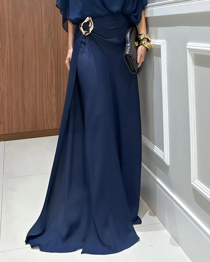Elegant double-layer solid color three-piece set suit