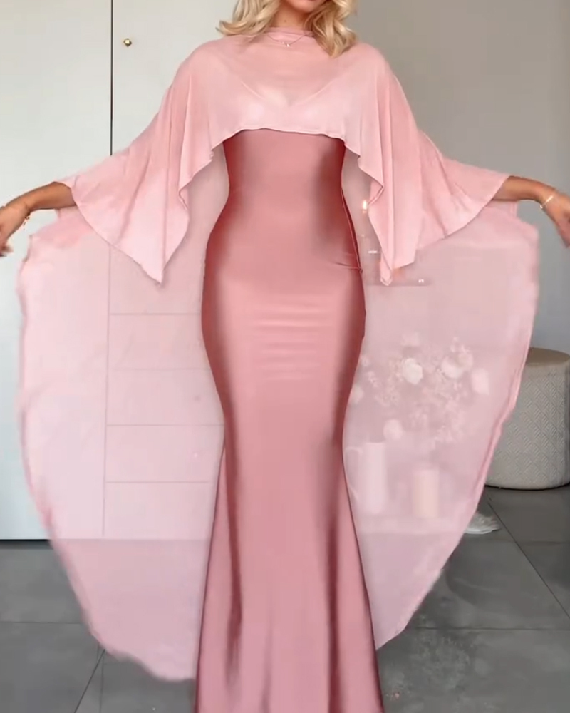 Elegant Two-Piece Shawl Dress Set