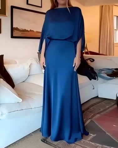 Elegant and Sexy Solid-Color Satin Fashion Maxi Dress
