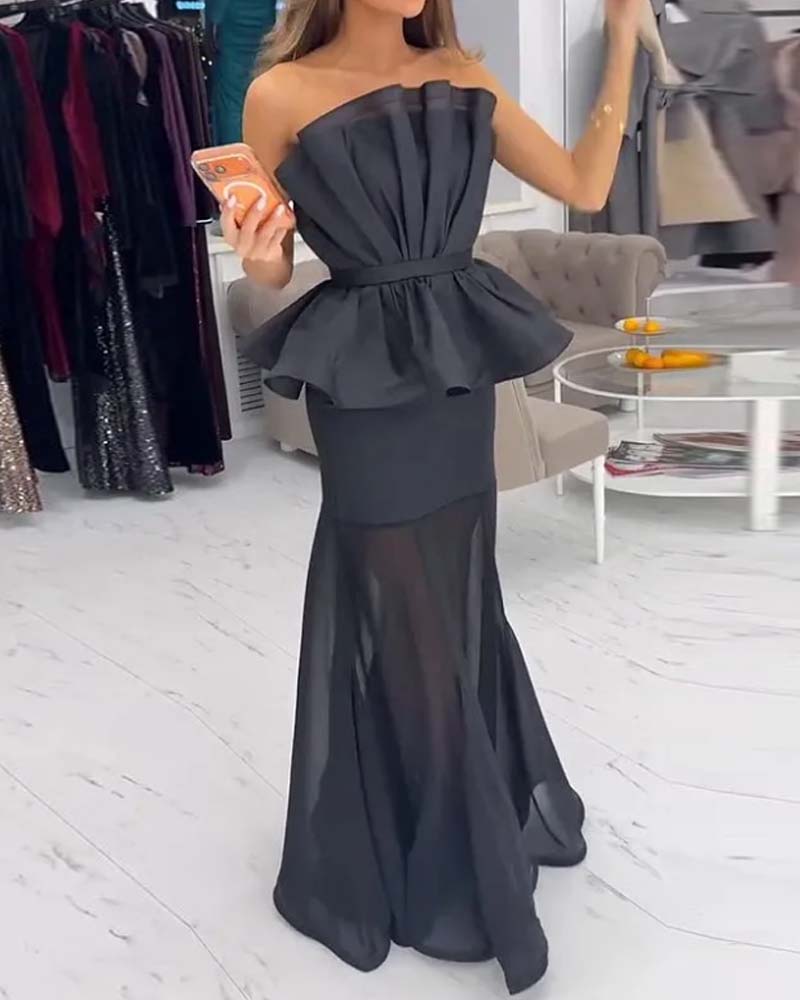 Elegant and beautiful solid color two-piece set