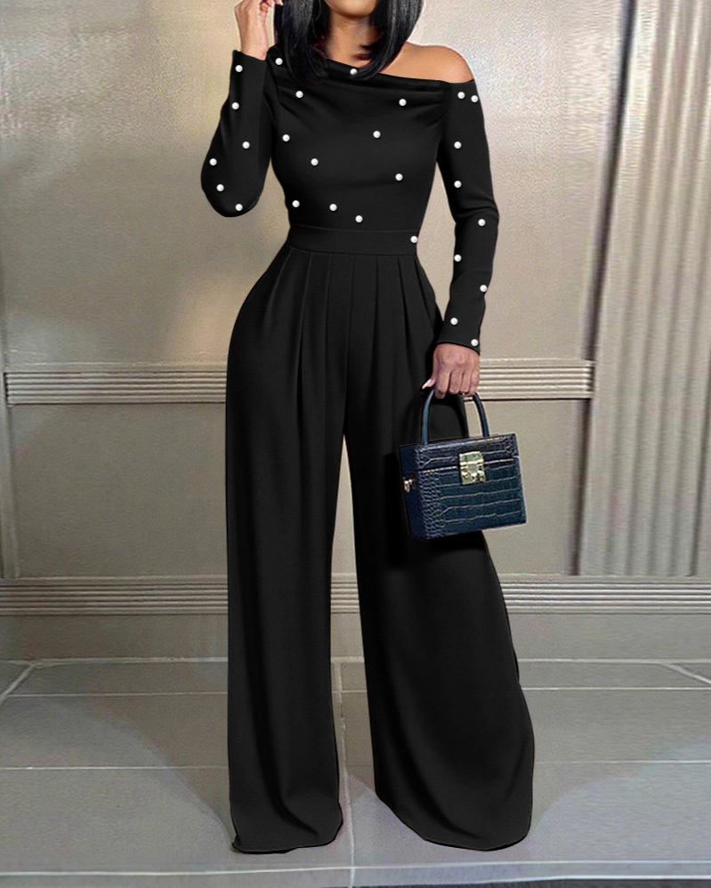 Pearl Long-Sleeved Solid Color Two-Piece Set