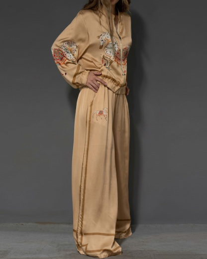 Casual Horse Print Two-Piece Set