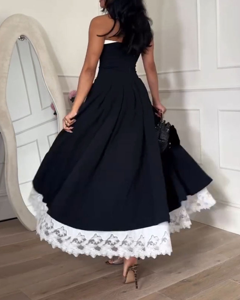 Elegant Double-Layered Lace Dress