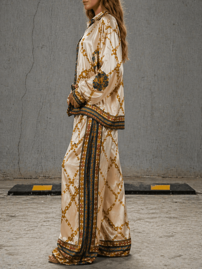 Casual Luxurious Print Two-Piece Set