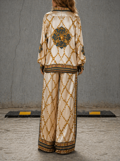 Casual Luxurious Print Two-Piece Set