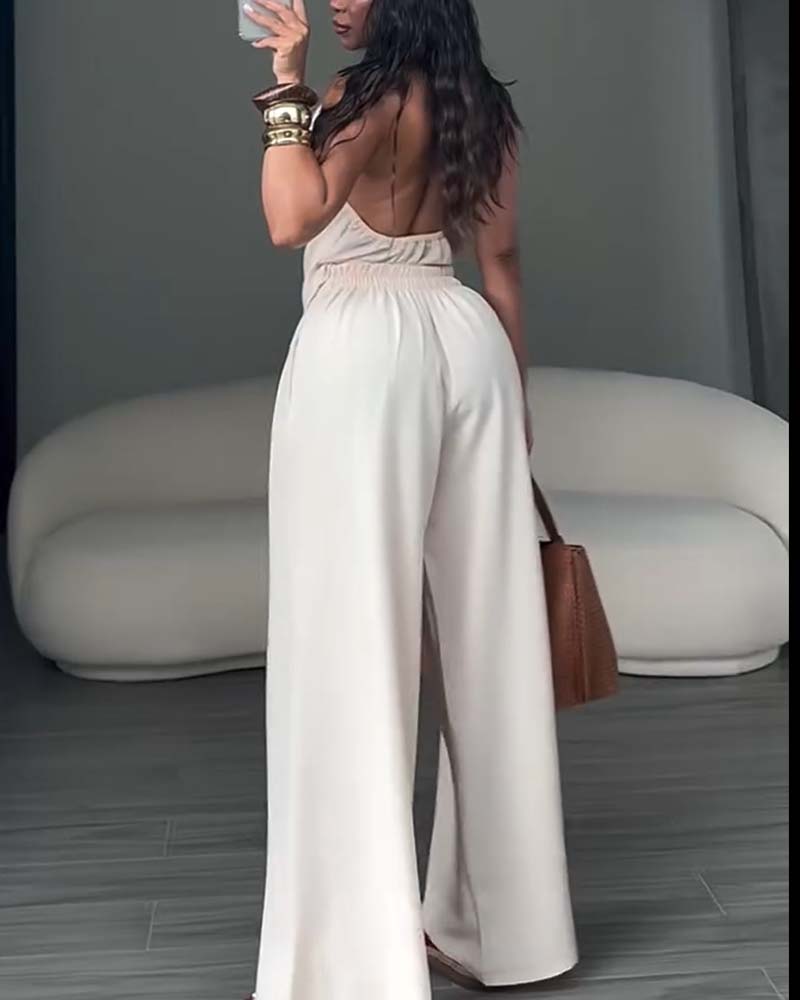 Loose-Fitting Casual Tie-Up Two-Piece Set