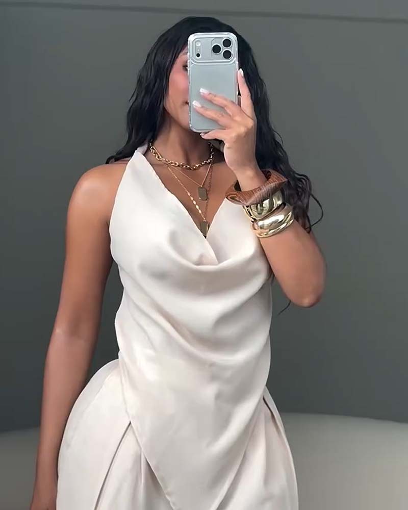 Loose-Fitting Casual Tie-Up Two-Piece Set