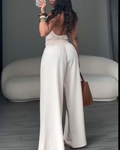 Loose-Fitting Casual Tie-Up Two-Piece Set