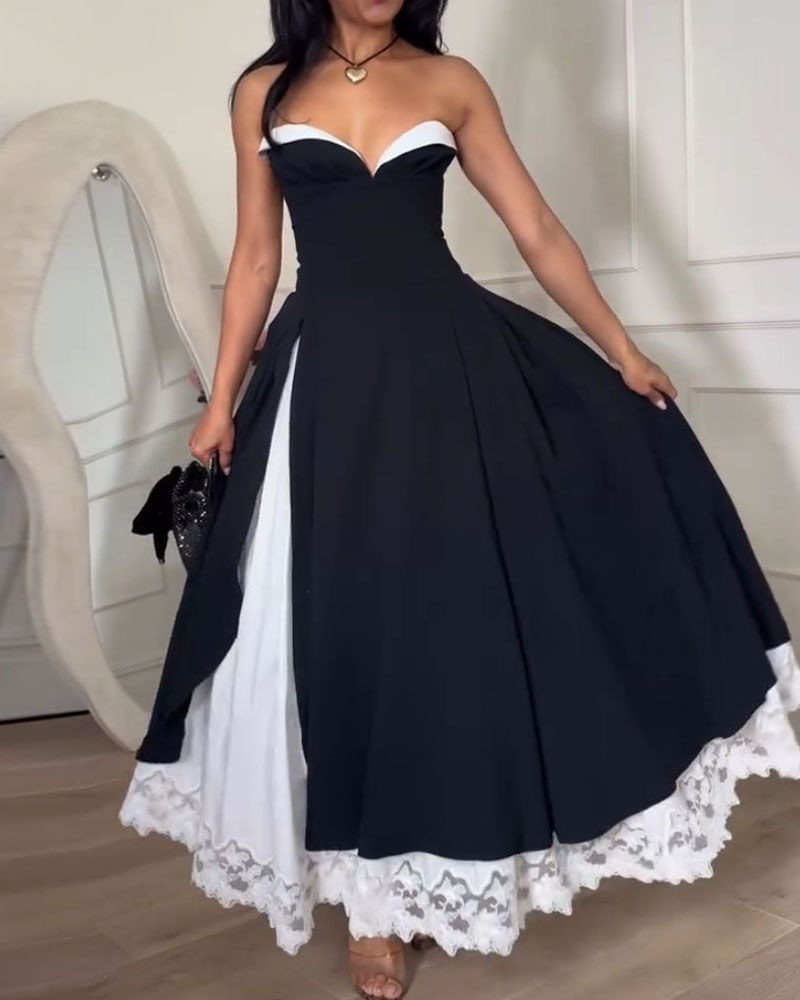 Elegant Double-Layered Lace Dress