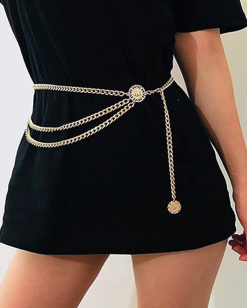 Women's Retro Multi - Layer Metal Waist Chain - MismiDaily - Accessories