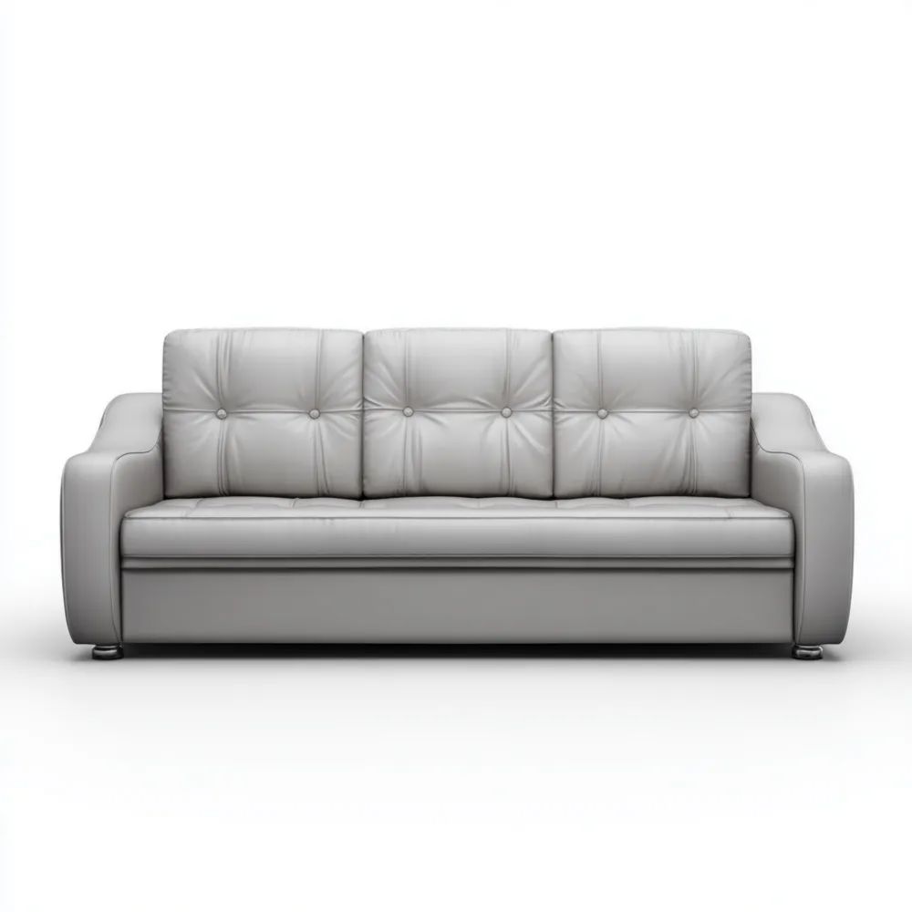 2-Sitzer-Sofa Leder 200x90x85 cm – Hellgrau – Modernes Design