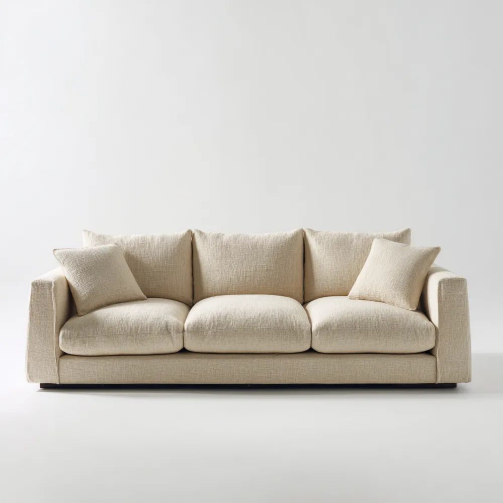 3-Sitzer-Sofa 210x90x85 cm – Leinengewebe – Beige – Modernes Design