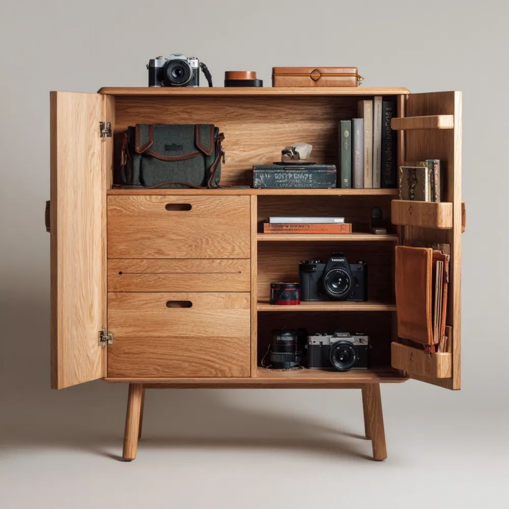 Aufbewahrungsschrank 90x40x120 cm – Eichenholz – Skandinavischer Stil