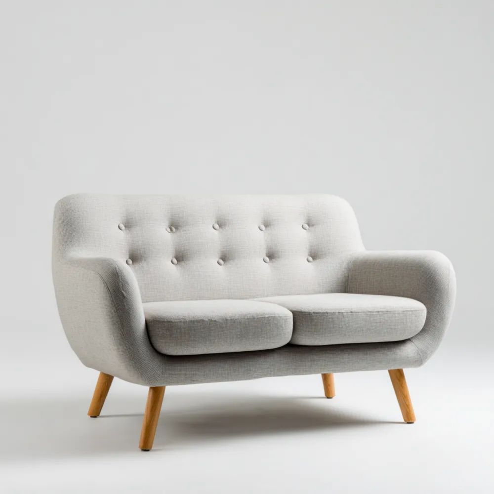 2-Sitzer-Sofa Stoff 150x80x85 cm - Hellgrau - Skandinavisches Design