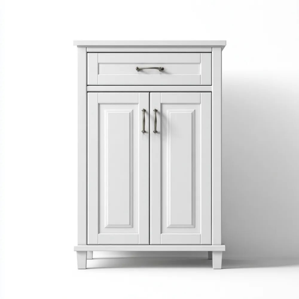 Aufbewahrungsschrank Holz 80x40x100 cm - Weiß - Klassisches Design