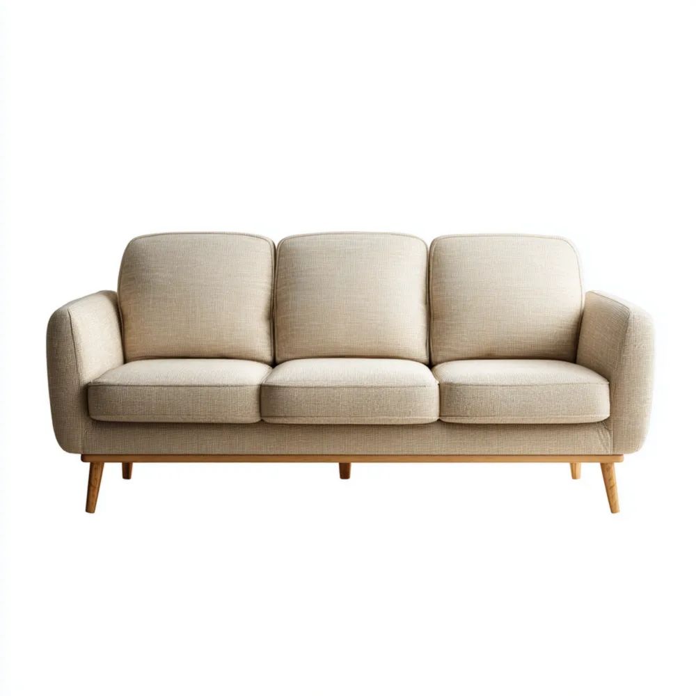 3-Sitzer-Sofa Stoffbezug 210x85x75 cm – Beige – Skandinavisches Design