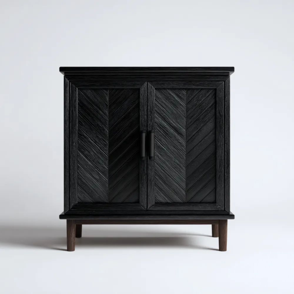 Moderner Aufbewahrungsschrank aus Holz 80x40x90 cm – Schwarz