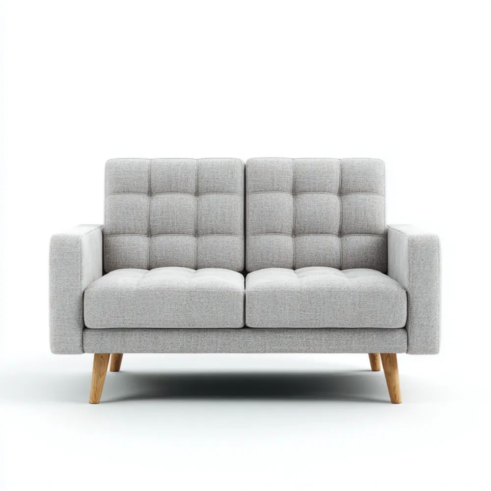 2-Sitzer-Sofa Stoffpolsterung 150x85x90 cm – Hellgrau – Skandinavisches Design