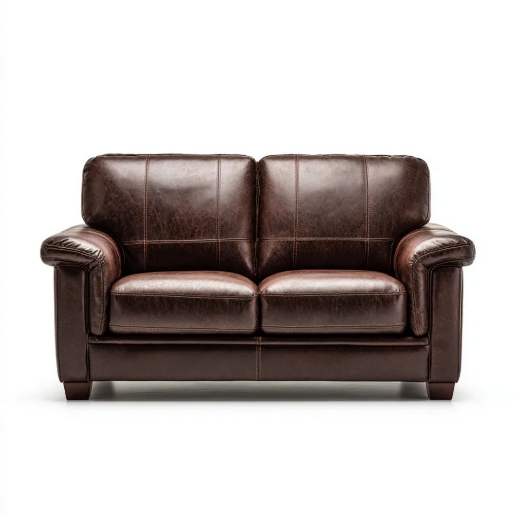 2-Sitzer-Sofa Kunstleder 150x85x90 cm – Dunkelbraun – Klassisches Design