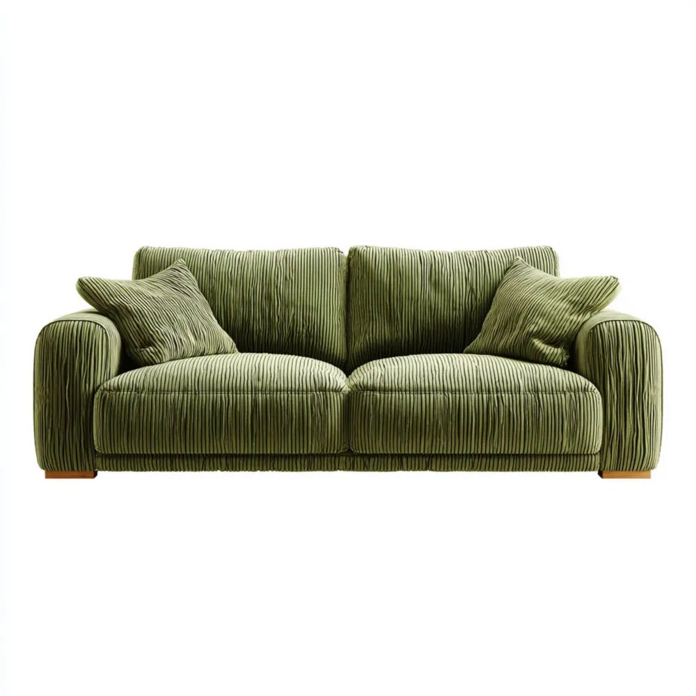 2-Sitzer-Sofa aus Cordstoff 200x90x85 cm - Olivgrün - Modernes Design