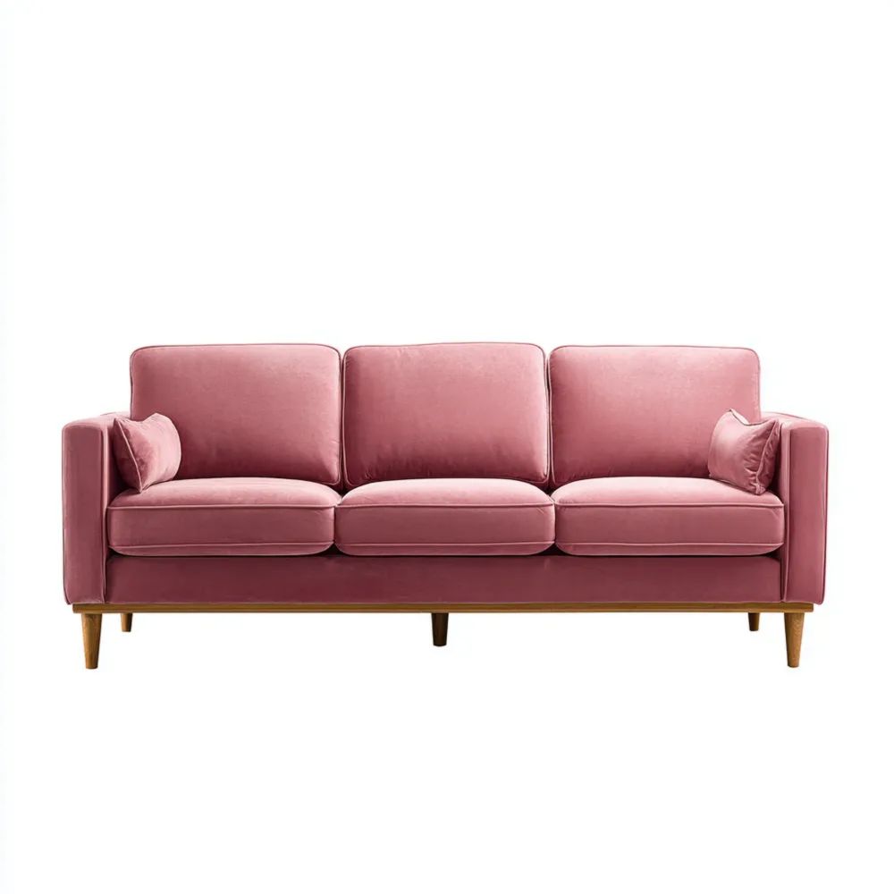 3-Sitzer-Sofa Samt 210x85x90 cm – Rosa – Skandinavisches Design