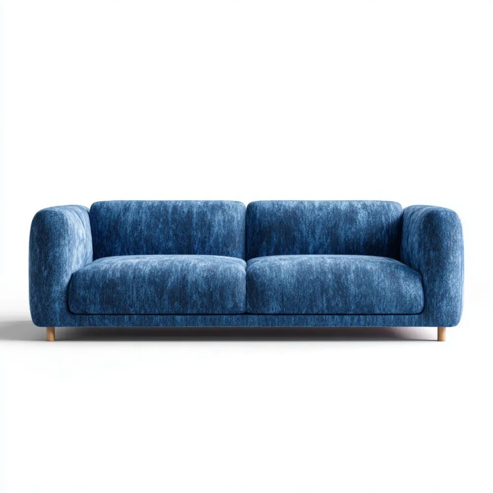 Zweisitzer-Sofa Samtstoff 220x100x90 cm - Blau - Modernes Design