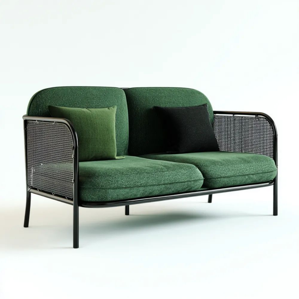 2-Sitzer-Sofa Stoff 150x80x75 cm – Grün – Modernes Design