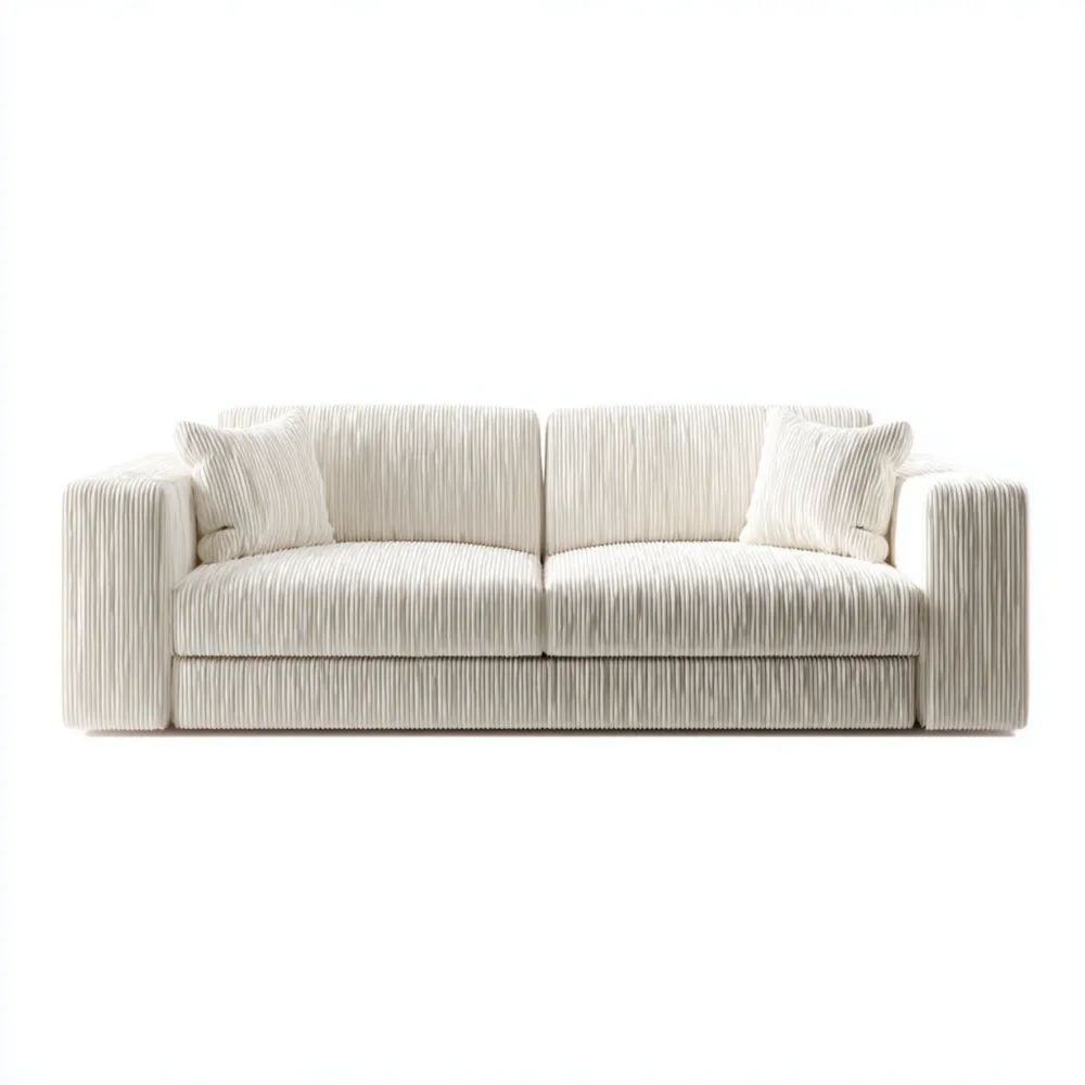 2-Sitzer-Sofa Stoff Cremefarben 200x85x75 cm – Modernes Design