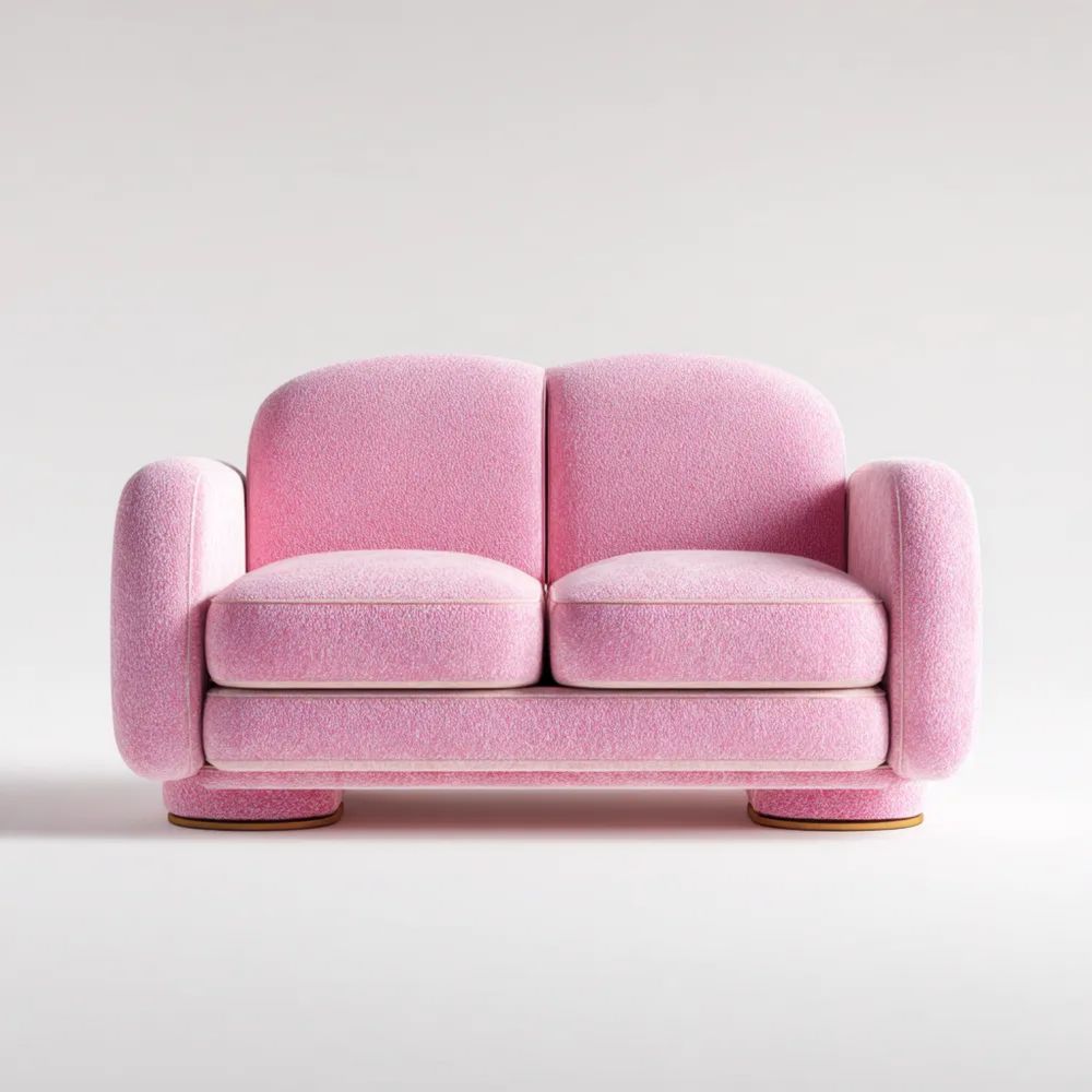 2-Sitzer-Sofa Bouclé-Stoff 145x85x75 cm - Rosa - Modernes Design