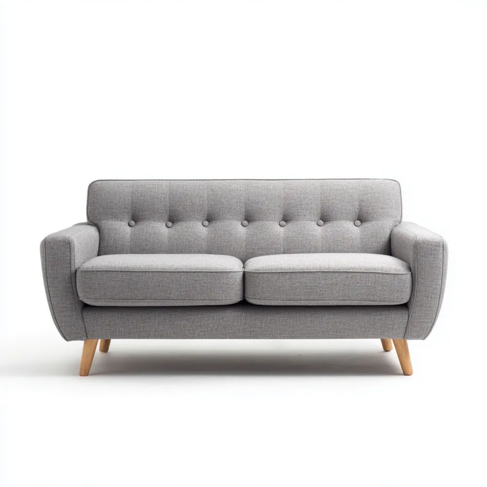 2-Sitzer-Sofa – Stoffpolsterung 150x85x75 cm – Hellgrau – Skandinavisches Design