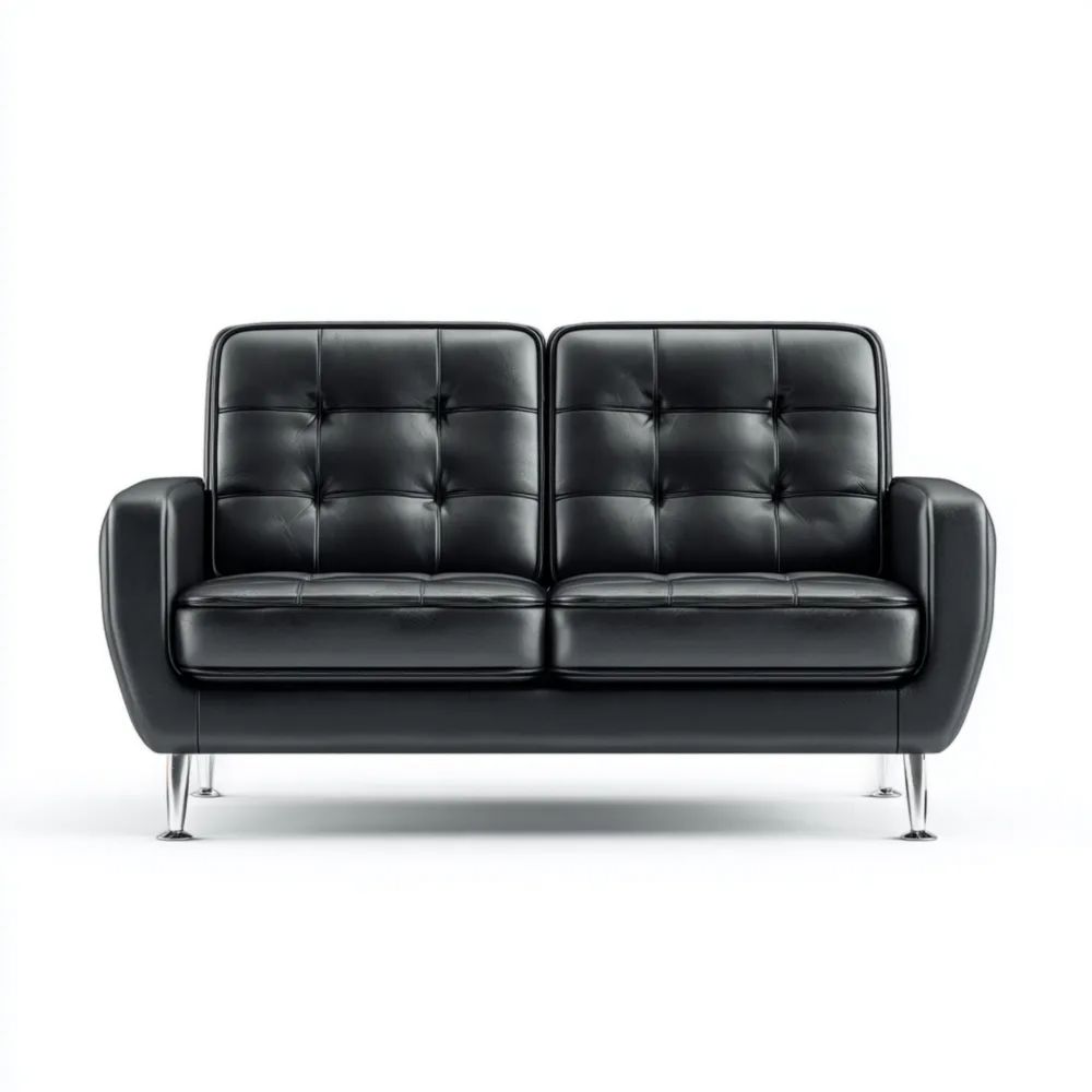 2-Sitzer-Sofa Kunstleder 150x85x85 cm - Schwarz Modernes Design