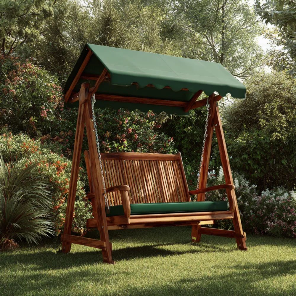 Gartenschaukel Holz 190x120x170 cm - Grün - Klassisches Design