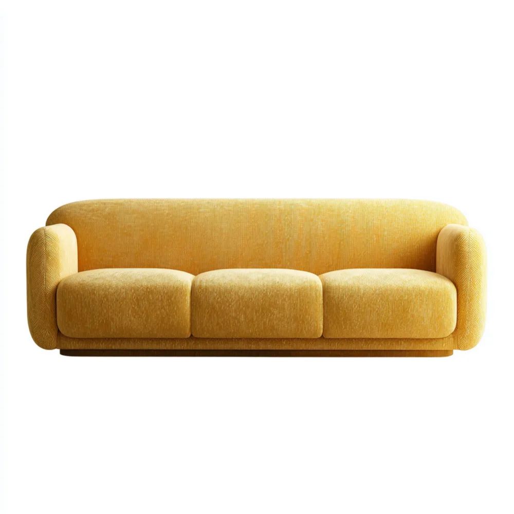3-Sitzer-Sofa Stoff 210x85x75 cm – Gelb – Modernes Design
