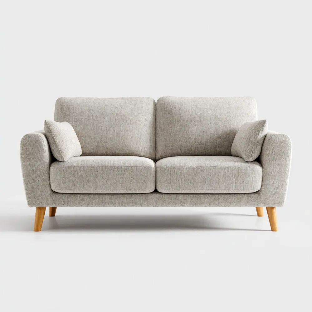 2-Sitzer-Sofa Stoff 140x85x90 cm – Hellgrau – Skandinavisches Design