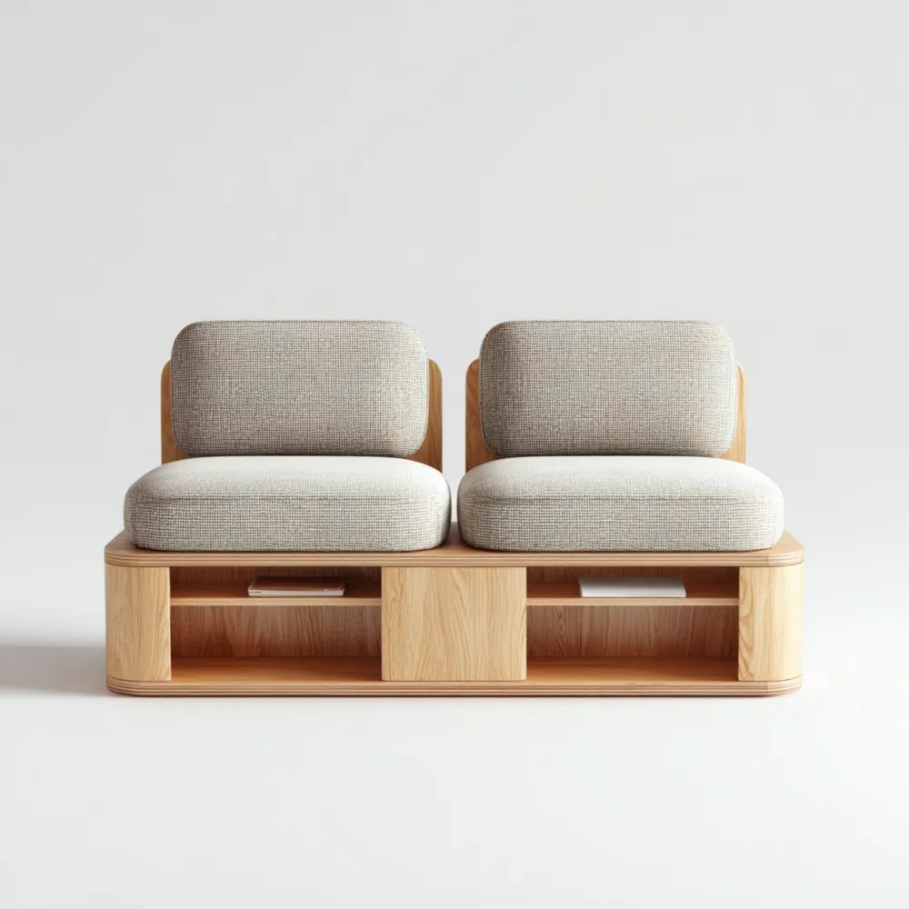 2-Sitzer-Sofa 150x90x85 cm Holzrahmen Beige Polster – Moderner Stil