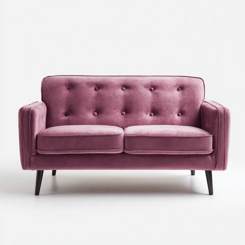 2-Sitzer-Sofa Samt 150x80x85 cm – Altrosa – Moderner Stil