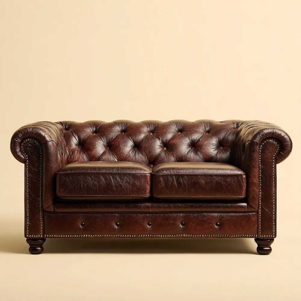 2-Sitzer-Sofa Leder 150x85x75 cm – Dunkelbraun – Klassisches Design