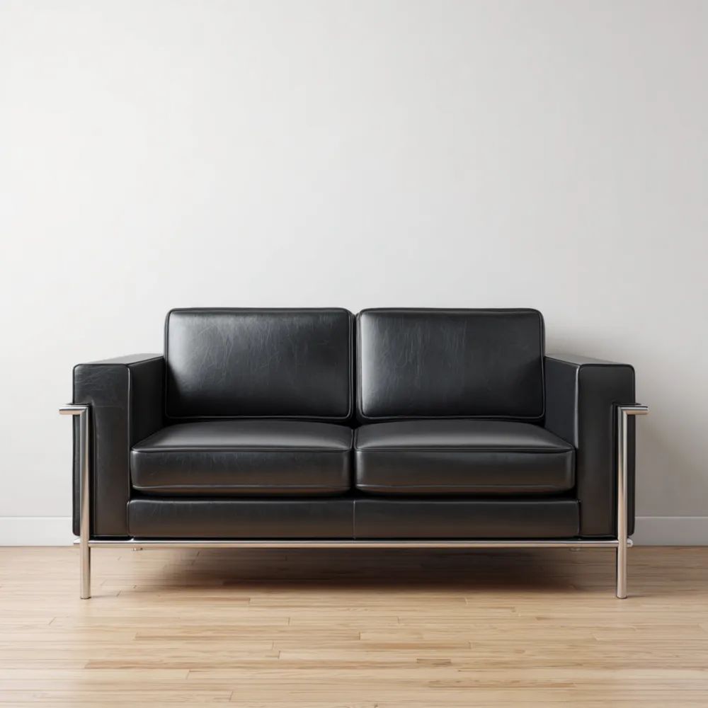 2-Sitzer-Sofa Leder Schwarz 150x85x75 cm – Modernes Design