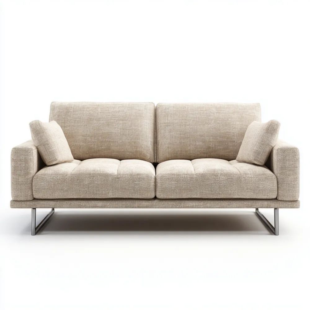 2-Sitzer-Sofa Leinengewebe 200x80x90 cm – Beige – Modernes Design