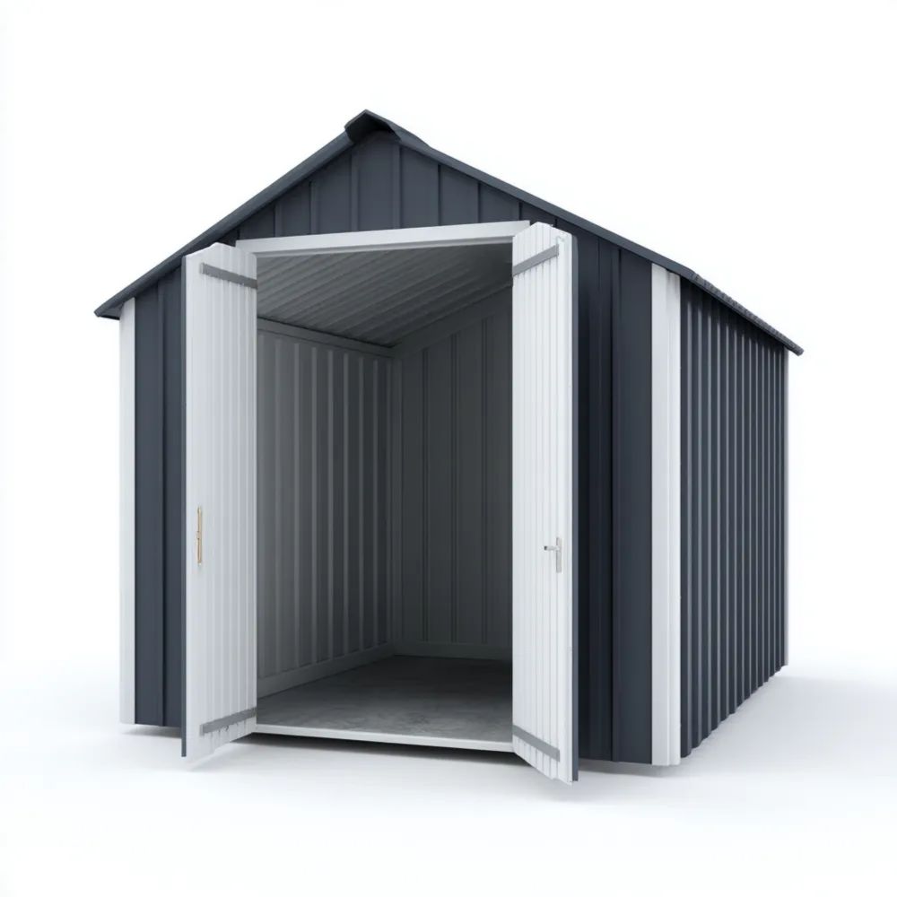 Metallschuppen 3x2x2,1 m – Anthrazit/Weiß