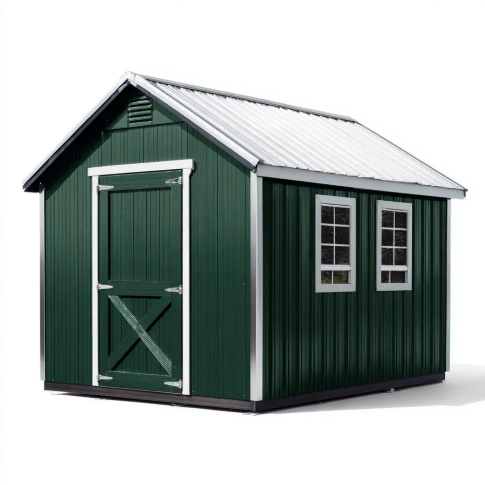 Metallschuppen 300x240x210 cm - Grün - Wetterfest