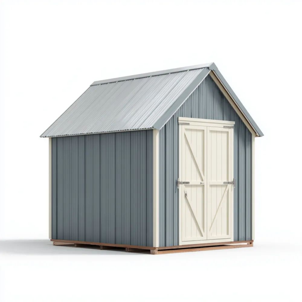 Metallgeräteschuppen 300x250x210 cm aus Stahl - Grau/Weiß - Wetterfest