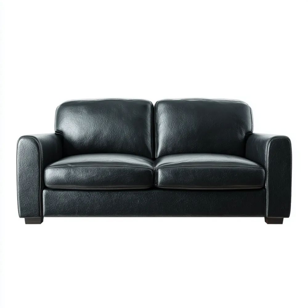 2-Sitzer-Sofa Leder 150x85x80 cm - Schwarz - Klassisches Design