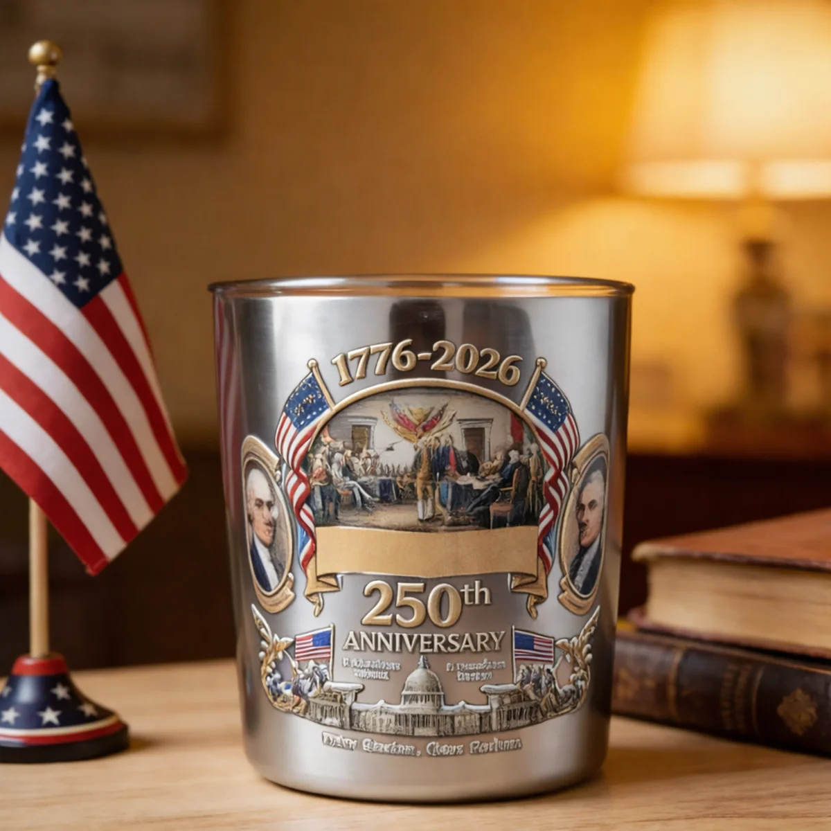 We The People 250th Anniversary 1776-2026 Whiskey Bottle And Glass Set