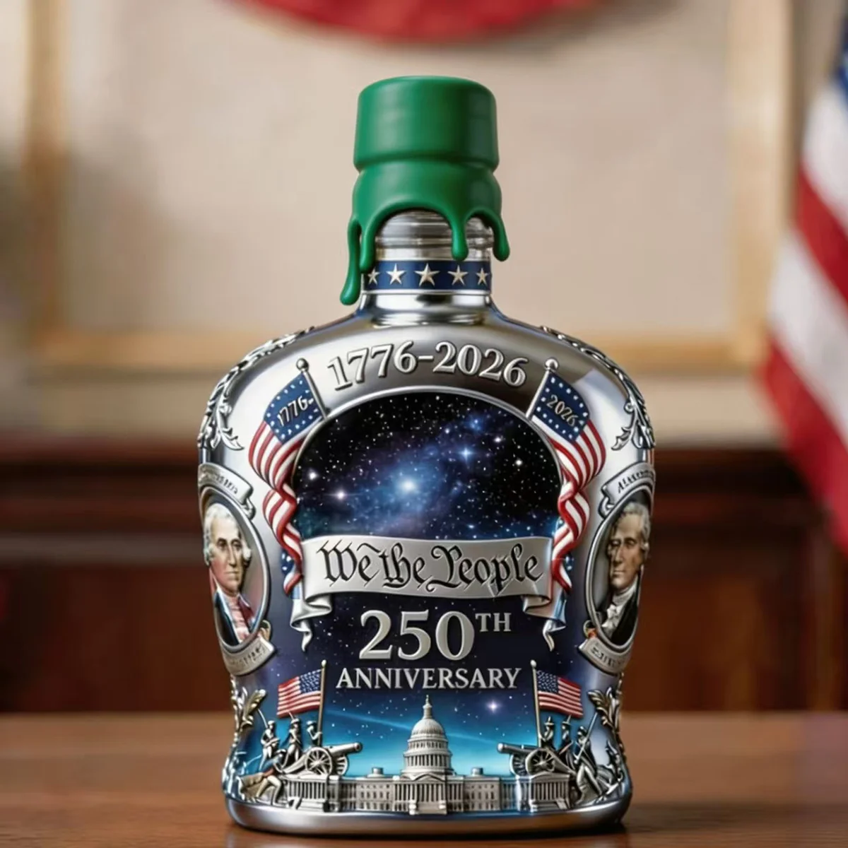 We The People 250th Anniversary 1776-2026 Whiskey Bottle And Glass Set